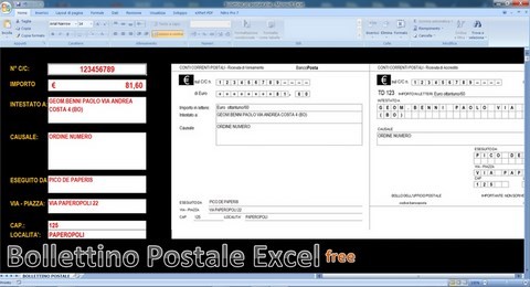 BOLLETTINO POSTALE EXCEL FREE DOWNLOAD