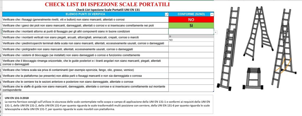 Check List Ispezione Scale Portatili UNI EN 131