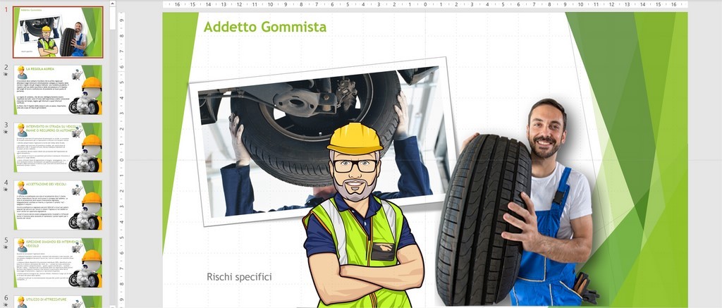 Slide Powerpoint Rischi specifici addetto Gommista