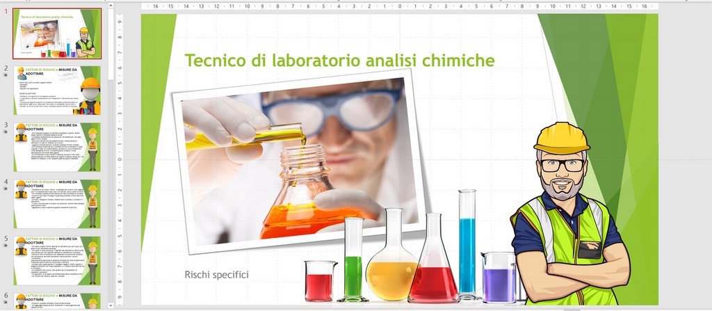Slide Powerpoint formazione sicurezza Rischi specifici addetto Tecnico di laboratorio analisi chimiche