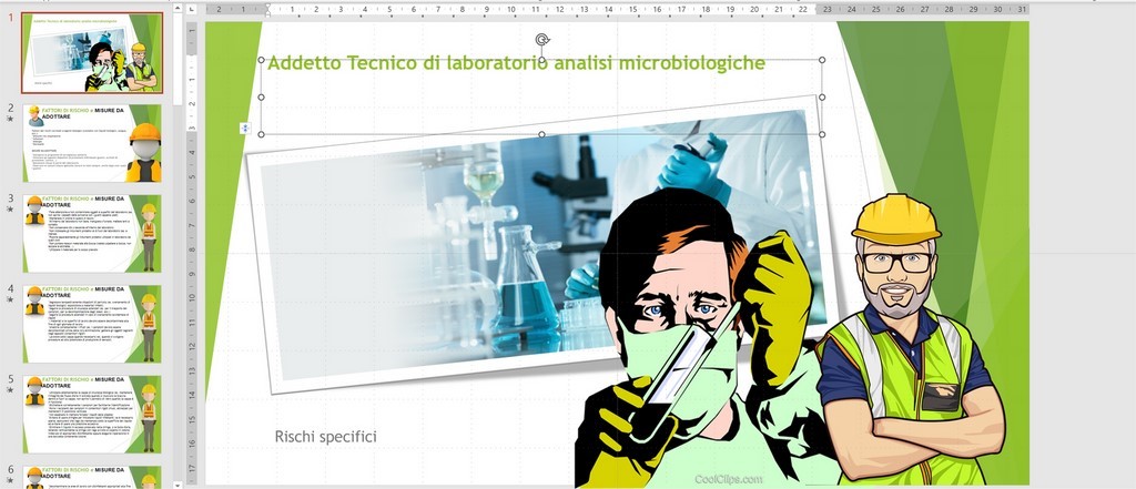 Slide Powerpoint formazione sicurezza Rischi specifici addetto Tecnico di laboratorio analisi chimiche