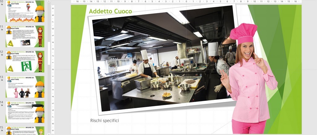 Slide Powerpoint Rischi specifici cuoco cucina ristorante