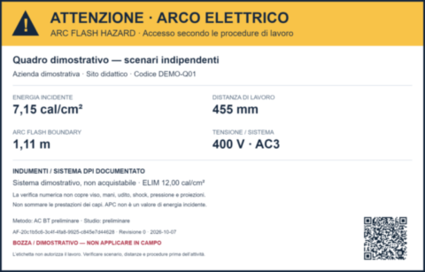 Etichetta Arc Flash Integrata Etichetta Arc Flash Integrata