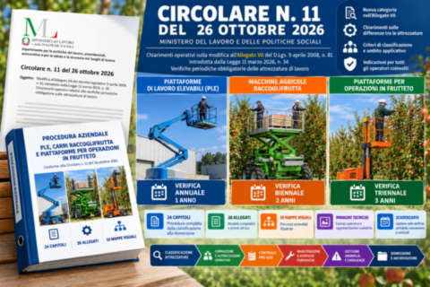 Piattaforme Agricole, Carri Raccoglifrutta E PLE: Il Ministero Del Lavoro Chiarisce Le Differenze E Conferma Le Periodicità Annuali, Biennali E Triennali Previste Dall'Allegato VII Del D.Lgs. 81/2008.