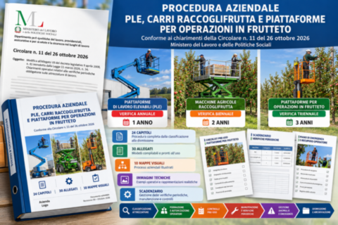 Piattaforme Agricole, Carri Raccoglifrutta E PLE: Il Ministero Del Lavoro Chiarisce Le Differenze E Conferma Le Periodicità Annuali, Biennali E Triennali Previste Dall'Allegato VII Del D.Lgs. 81/2008.